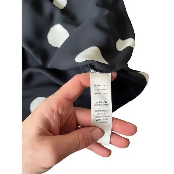 Chico’s Soft Dots Layered Tunic Black White size 3 US XL 16 - Picture 9 of 11